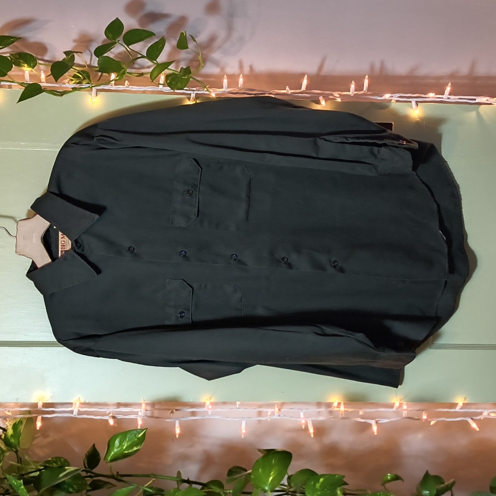 Men's Big Mac Workwear Dark Forest Green Dbl Breasted Pocket Button Up L
